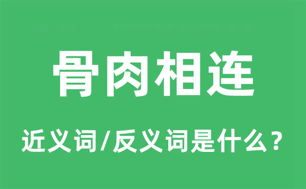 骨肉相連的近義詞和反義詞是什么,骨肉相連是什么意思
