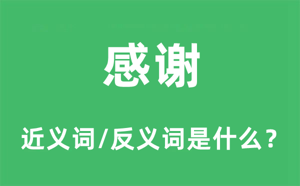 感謝的近義詞和反義詞是什么,感謝是什么意思