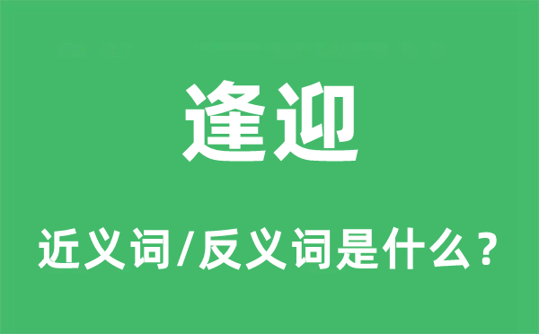 逢迎的近義詞和反義詞是什么,逢迎是什么意思