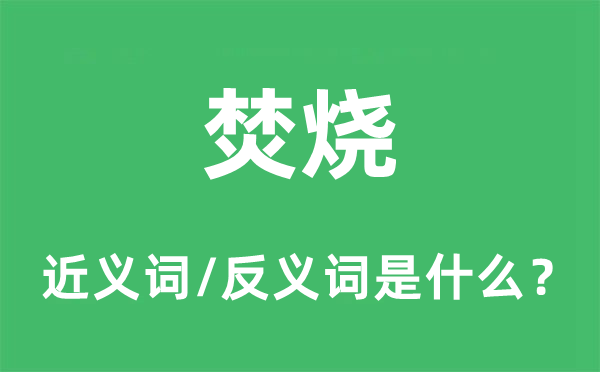 焚燒的近義詞和反義詞是什么,焚燒是什么意思