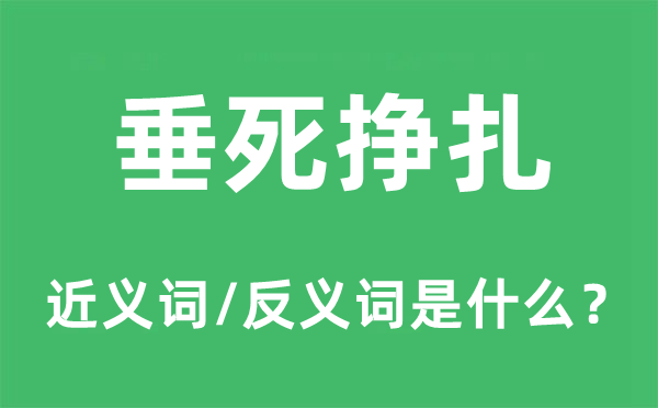 垂死掙扎的近義詞和反義詞是什么,垂死掙扎是什么意思