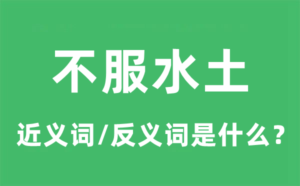 不服水土的近義詞和反義詞是什么,不服水土是什么意思