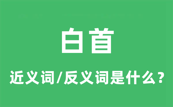 白首的近義詞和反義詞是什么,白首是什么意思