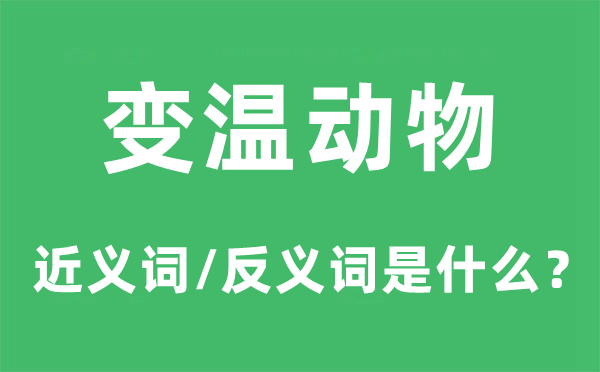 變溫動物的近義詞和反義詞是什么,變溫動物是什么意思