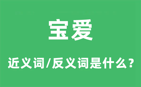 寶愛的近義詞和反義詞是什么,寶愛是什么意思