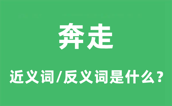奔走的近義詞和反義詞是什么,奔走是什么意思