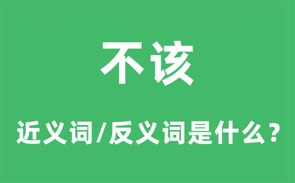 不該的近義詞和反義詞是什么,不該是什么意思