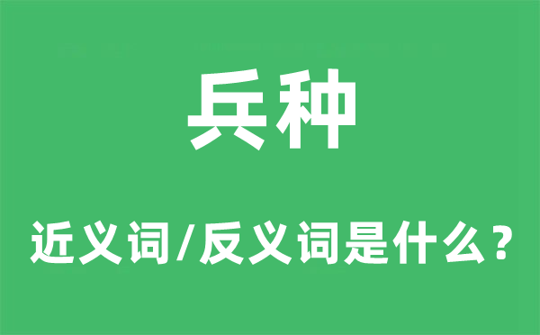 兵種的近義詞和反義詞是什么,兵種是什么意思