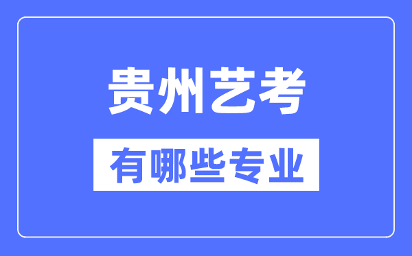 貴州藝考有哪些專業(yè),貴州藝術(shù)統(tǒng)考選什么專業(yè)？
