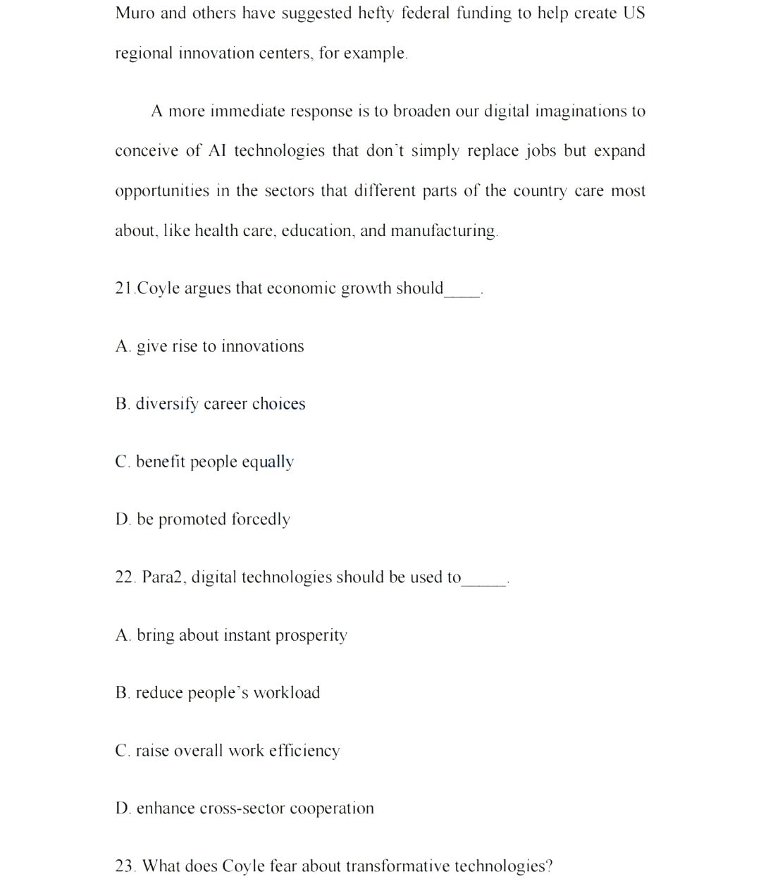 2024年考研英語(yǔ)二試卷真題及答案解析