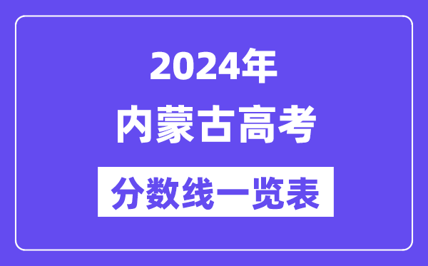 2024年內(nèi)蒙古高考分?jǐn)?shù)線一覽表（含一本,二本,?？品?jǐn)?shù)線）