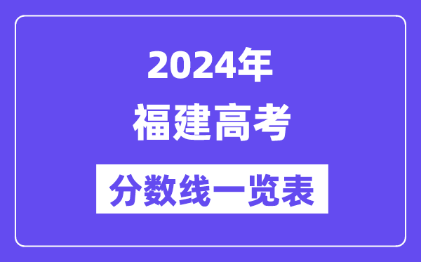 2024年福建高考分數(shù)線一覽表（含一本,二本,專科分數(shù)線）