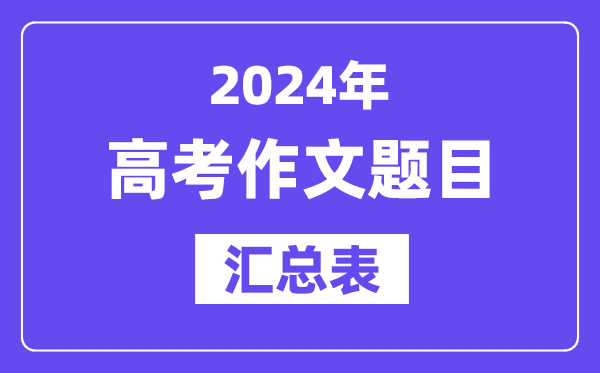 2024全國高考作文題目匯總表（7套卷完整版）
