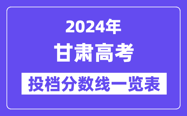 2024年甘肅高考投檔分?jǐn)?shù)線一覽表（本科、?？?、物理、歷史）