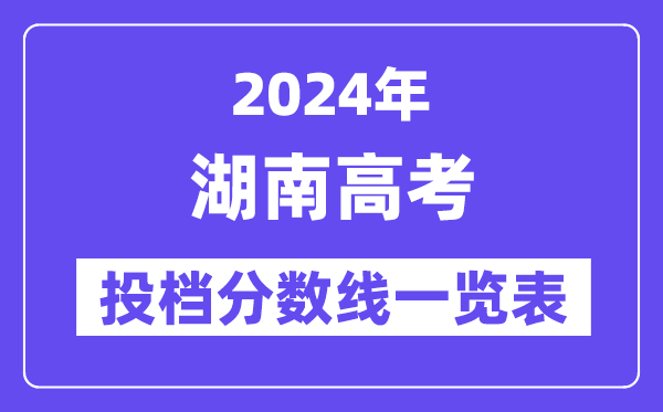2024年湖南高考投檔分?jǐn)?shù)線一覽表（本科、?？?、物理、歷史）