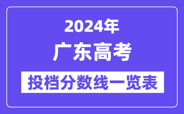2024年廣東高考投檔分?jǐn)?shù)線(xiàn)一覽表（本科、專(zhuān)科、物理、歷史）