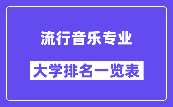 全國流行音樂專業(yè)大學排名一覽表(最新排行榜)