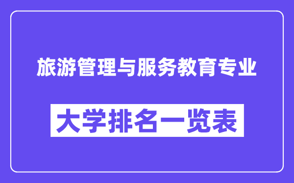 全國旅游管理與服務(wù)教育專業(yè)大學(xué)排名一覽表(最新排行榜)