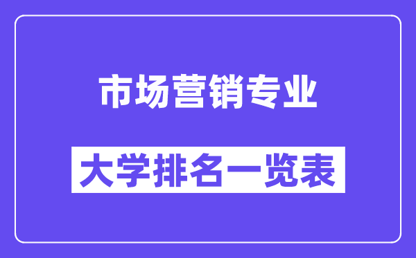 全國市場營銷專業(yè)大學(xué)排名一覽表（最新排行榜）