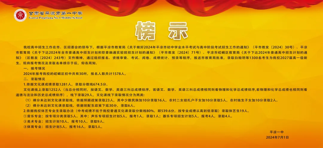 2025年平?jīng)鲋锌几鞲咧袖浫》謹(jǐn)?shù)線一覽表