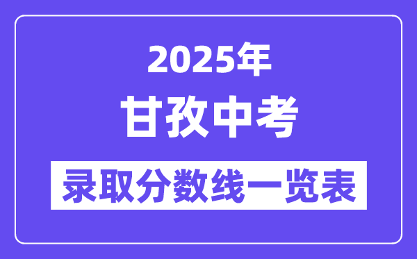 2025年甘孜中考各高中錄取分?jǐn)?shù)線一覽表