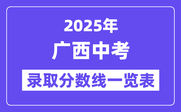 2025年廣西中考錄取分數(shù)線一覽表,中考多少分能上高中？
