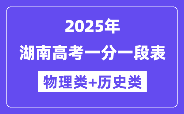 湖南高考分?jǐn)?shù)線(xiàn)2025年一分一段表（物理+歷史）