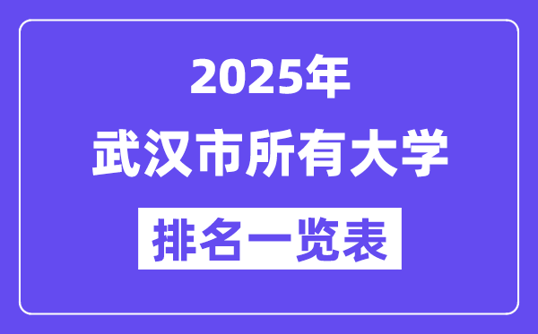 2025年武漢市所有大學排名一覽表（83所完整版）