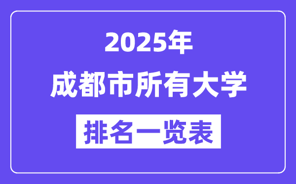 2025年成都市所有大學(xué)排名一覽表（59所完整版）