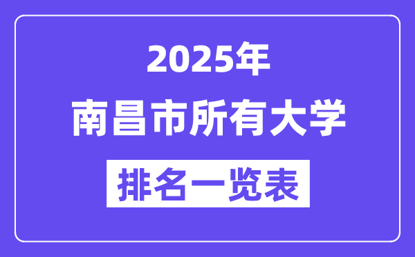 2025年南昌市所有大學(xué)排名一覽表（55所完整版）