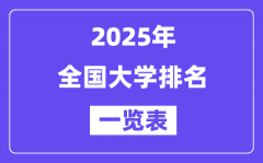 2025最新全國大學(xué)排名一覽表