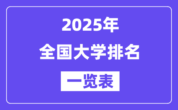 2025最新全國大學(xué)排名一覽表(前100名)