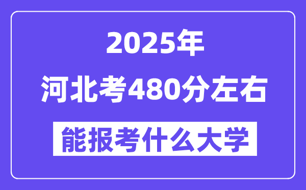 2025年河北考480分左右能報考上什么大學(xué)?附位次排名對照表
