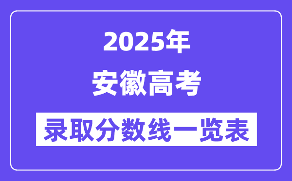 2025安徽高考各批次錄取分?jǐn)?shù)線一覽表（含一本,二本,專科）