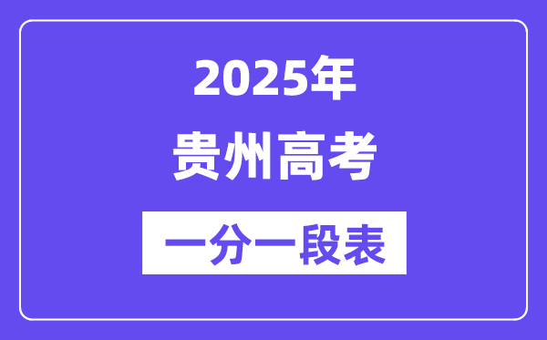 2025年貴州高考一分一段表