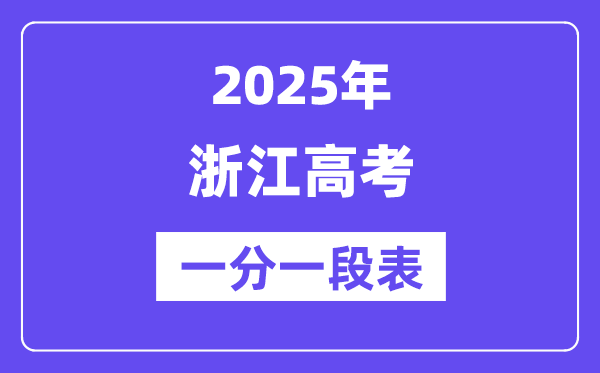 2025年浙江高考一分一段表