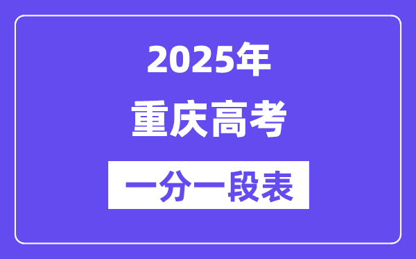 2025年重慶高考一分一段表