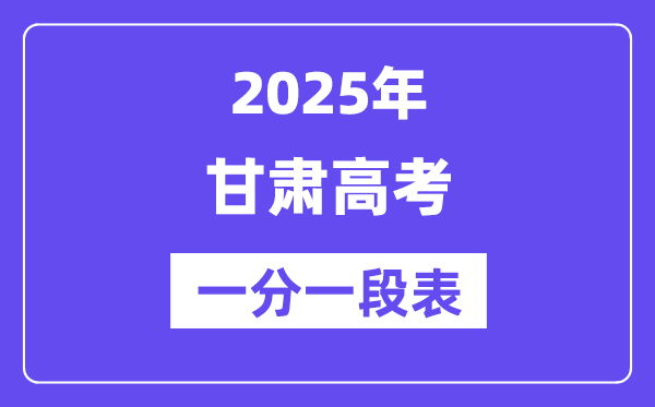 2025年甘肅高考一分一段表