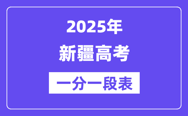 2025年新疆高考一分一段表