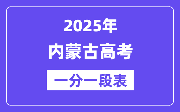 2025年內(nèi)蒙古高考一分一段表
