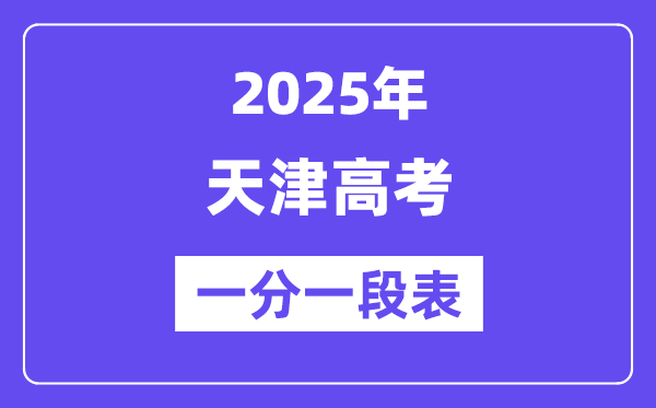 2025天津高考一分一段表,查詢位次及排名（完整版）