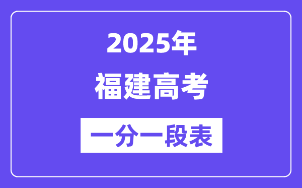 2025福建高考一分一段表,查詢位次及排名（完整版）