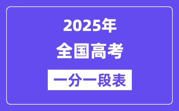 2025全國(guó)高考一分一段表（31省市完整版）