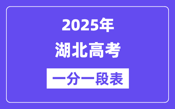 2025湖北高考一分一段表,查詢位次及排名（完整版）