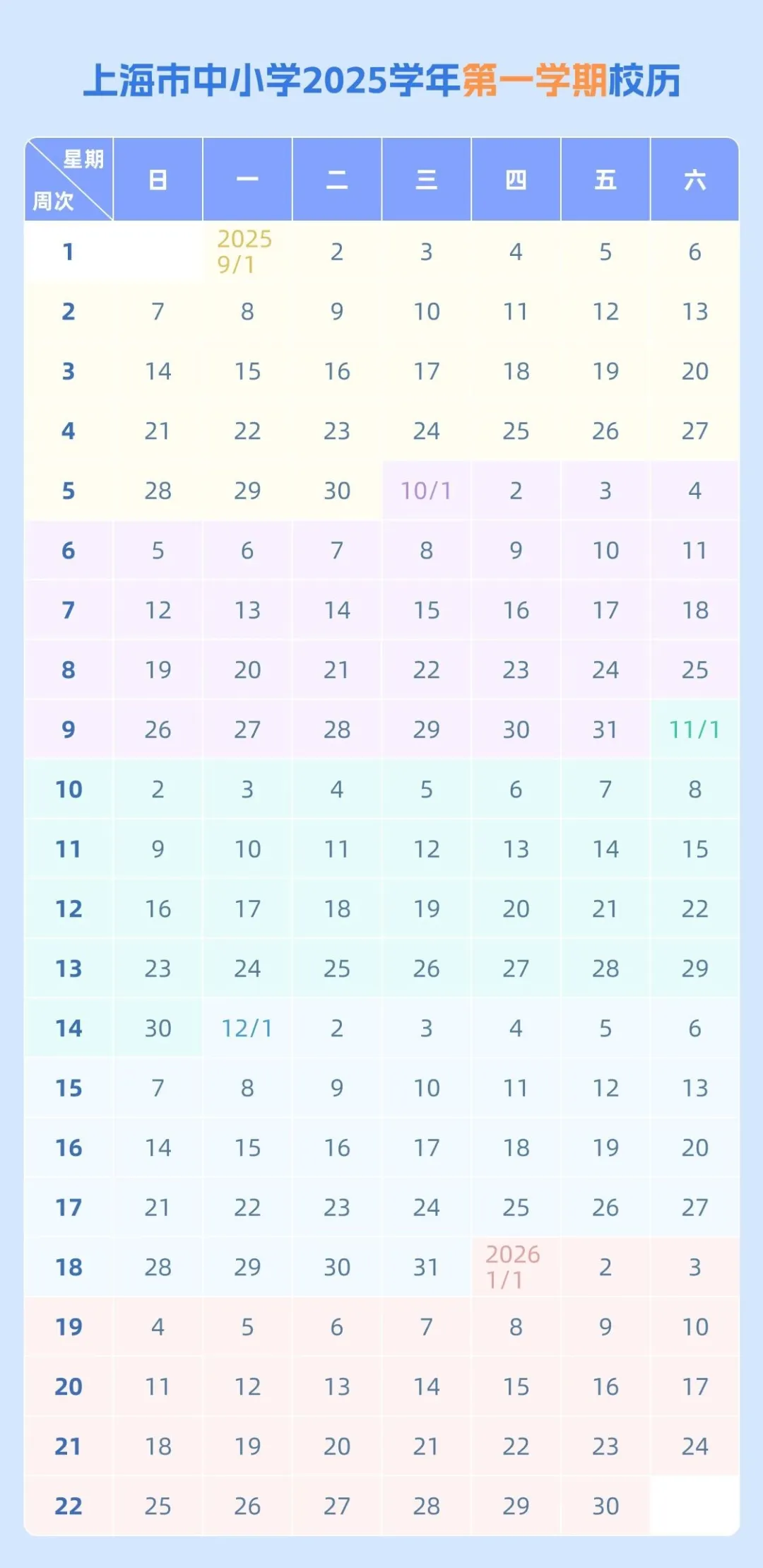 2026年上海中小學(xué)寒假放假時(shí)間表,上海寒假放多少天