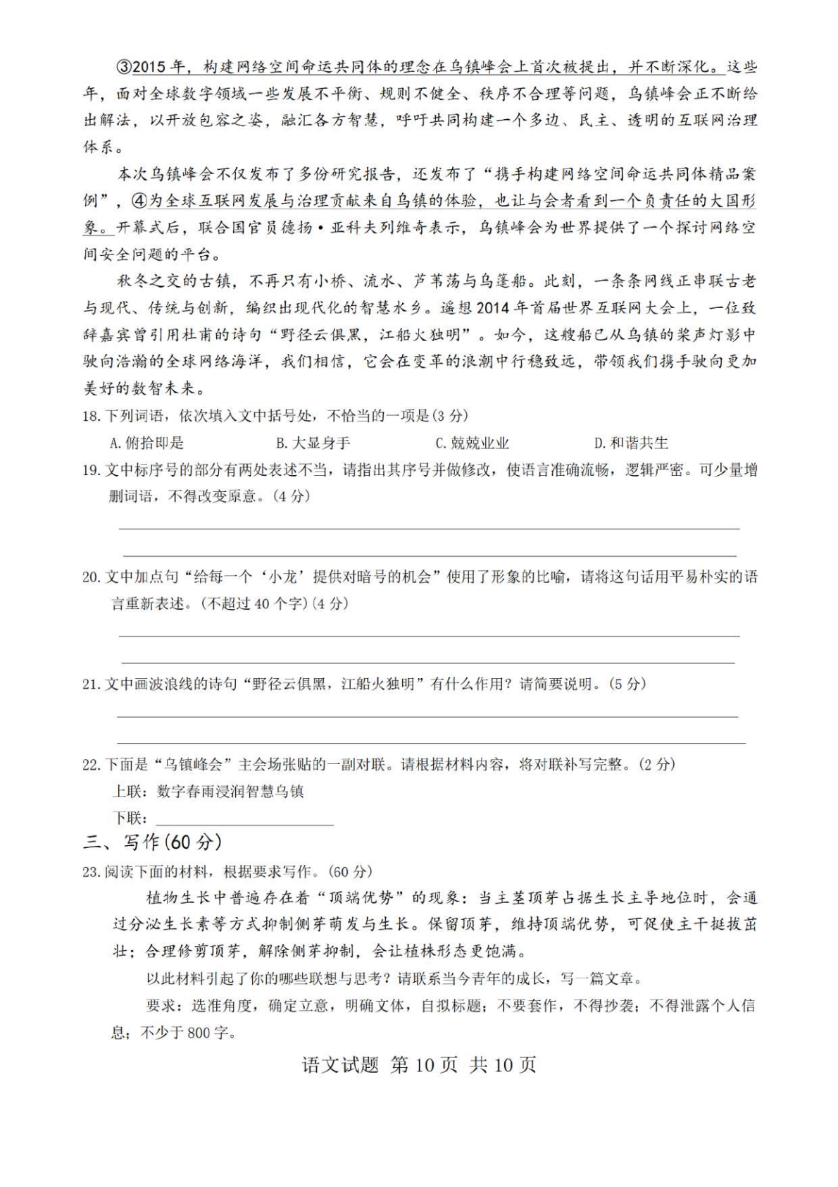 2026八省聯(lián)考語(yǔ)文試卷及答案解析(T8完整版)第10頁(yè)