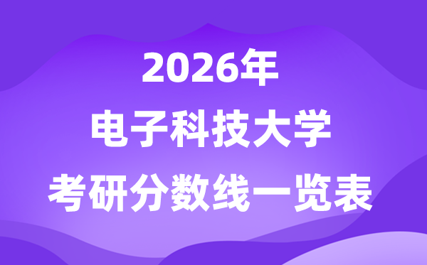 電子科技大學(xué)2026考研分?jǐn)?shù)線一覽表(含2025年復(fù)試線)
