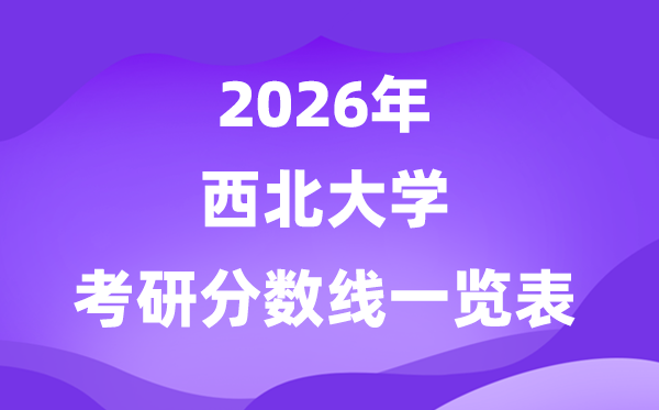 西北大學2026考研分數(shù)線一覽表（含2025年復試線）